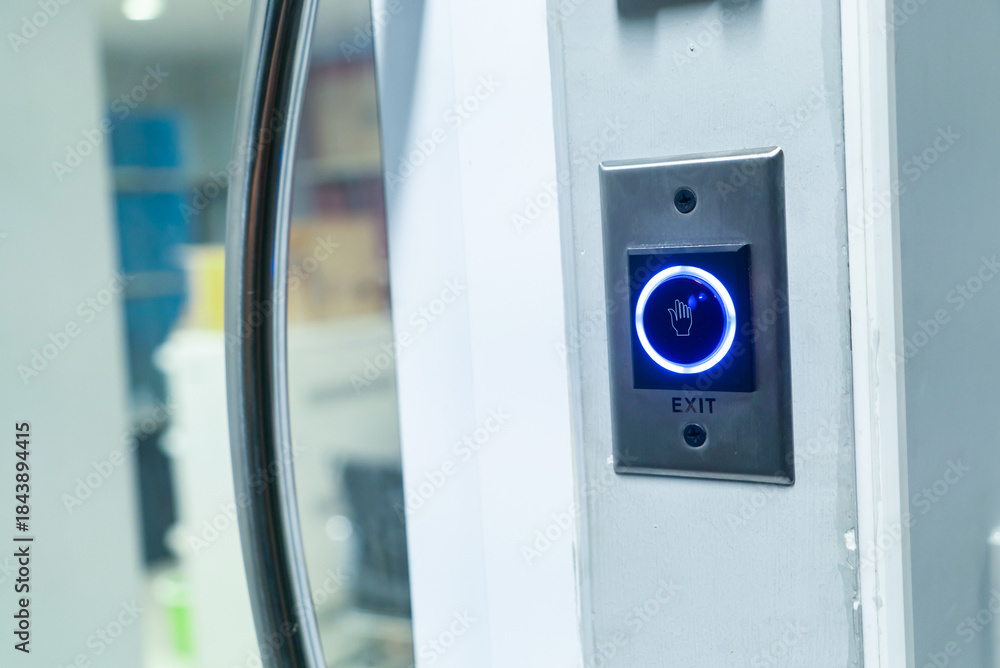 Naklejka premium Modern Exit Button with Illuminated Indicator