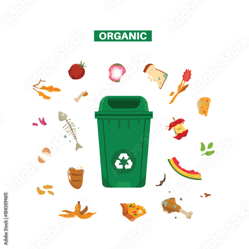 organic waste bin. collection of organic waste for soil and agricultural fertilization. food waste
