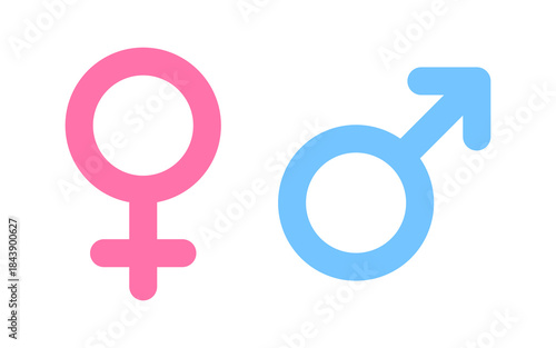 Male and female gender vector symbol set.
