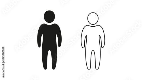 Two Human Figures One Solid Black One Outline Standing Side By Side people icon