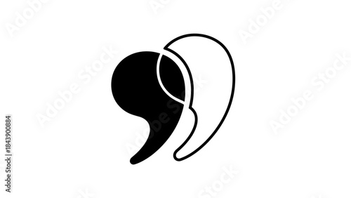 Yin Yang Symbol Formed by Black and White Quotation Marks quote duality