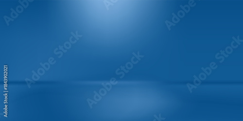 Studio backgrounds. blue walls for photography space vector simple set with bright gradient spotlight