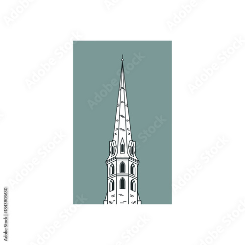 Elegant architectural spire soars against a serene backdrop creating an inspiring view