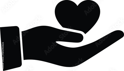 hand holding a heart symbol