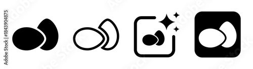 Two eggs icon in black transparent vector illustration for food and breakfast themes