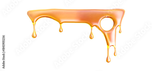 Oil gooey honey melt caramel with flow, vector background and syrup drip. Golden droplet for dessert or product. Stream design for organic or healthy layout.