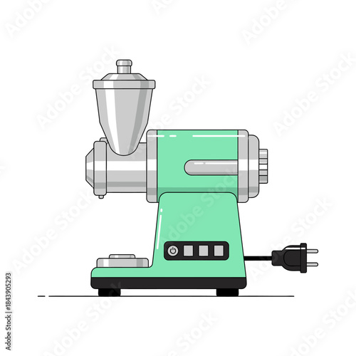 Retro charm electric coffee grinder illustration on a pristine white background