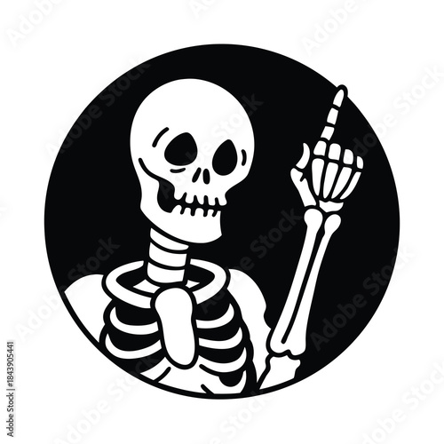 Black and white vector illustration of a pirate skull and crossbones symbol for danger, poison, or Halloween