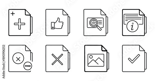 Collection of file icons with various symbols on