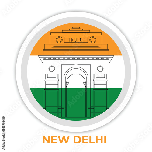 New Delhi Travel Badge Logo Design