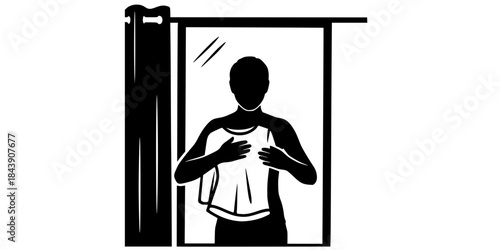 Fitting Room Try On Shopping Experience Silhouette