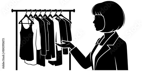 Personal Stylist Fashion Advice Hand Vector Silhouette
