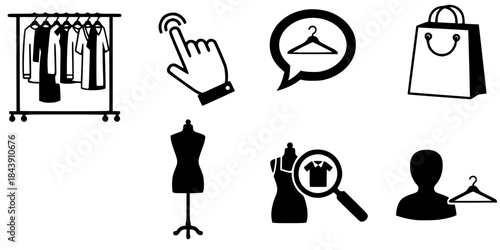 Personal Stylist Fashion Advice Hand Vector Silhouette