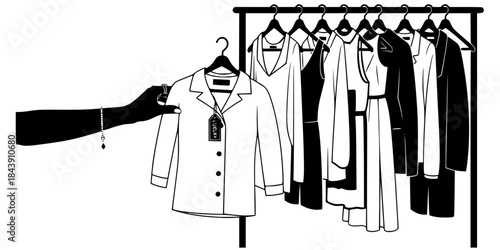 Personal Stylist Fashion Advice Hand Vector Silhouette