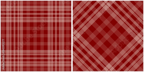 Red Plaid Fabric Texture Variations