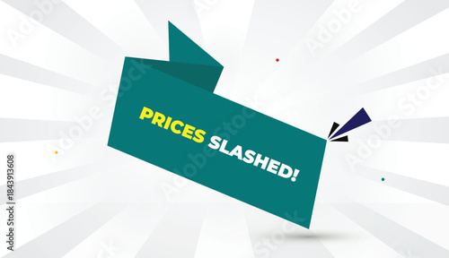 Editable EPS format web banner vector art illustration template design light green yellow bold font white gray gradient abstract sunshine business background 4k prices slashed shapes