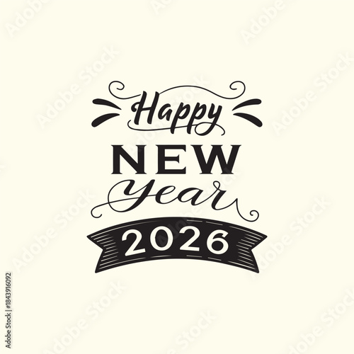 Happy New Year 2026 Minimal Glow