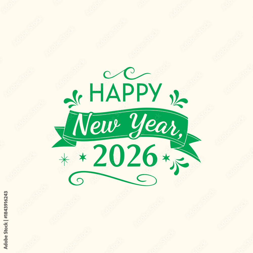 Fototapeta premium Happy New Year 2026 Artistic Design