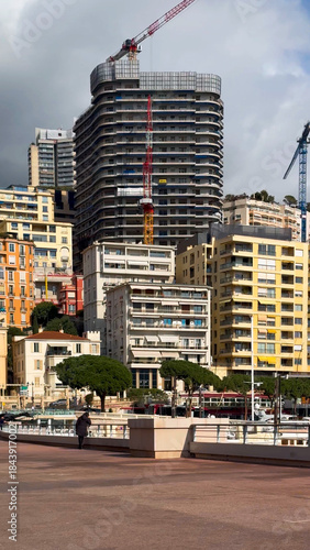 A view from a moving car of the streets of Monte Carlo, Principality of Monaco, Europe, February 26, 2025
