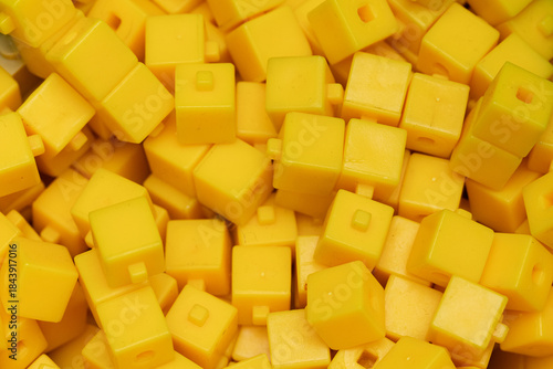 Yellow blocks used for math manipulatives