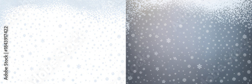 Snow. Falling snowflakes on transparent background. Snowfall effect. Snowstorm. Design element. 
