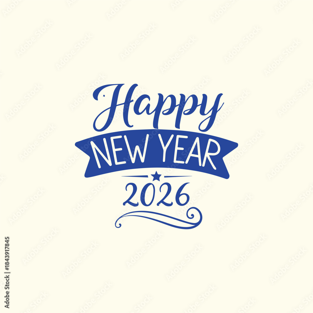 Fototapeta premium Happy New Year 2026 Color logo