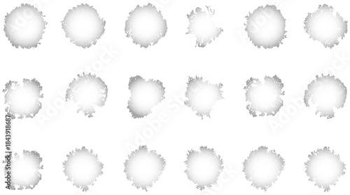 set of trees in lines in minimalist CAD. Set of sections of wetland forest outlines for landscape design drawing. Vector illustration in separate elements & white background