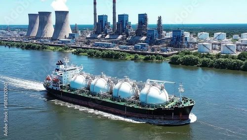 Liquefied gas ship: marine journey, fuel cargo, ocean path, tanker hull, storage system, energy load, shipping track, maritime link, trade route, global supply, industrial channel, nautical movement