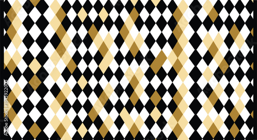 A repeating geometric pattern of gold and black diamond shapes