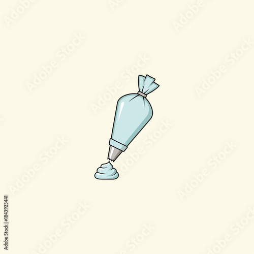Icing bag with nozzle icon flat vector design.