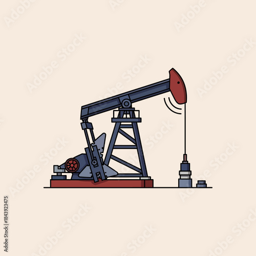 Pump Jack icon flat vector design.