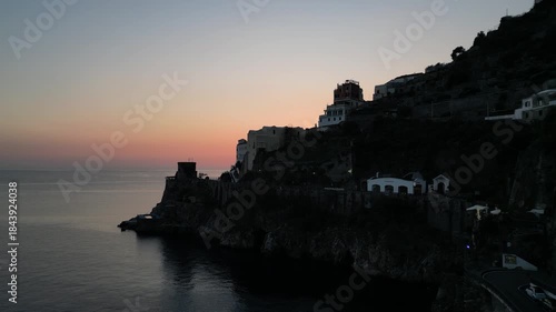 silouhette of amalfi coast, italy