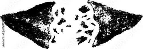 Black and white grunge arrowhead stencil illustration design for prints