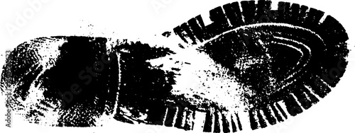 Black and white stencil of rubber shoe sole for urban design and art projects