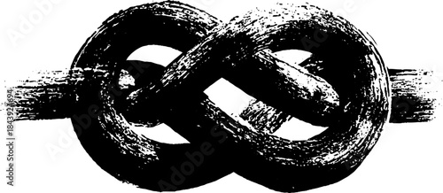Rugged geometric knot stencil art for urban design and decoration
