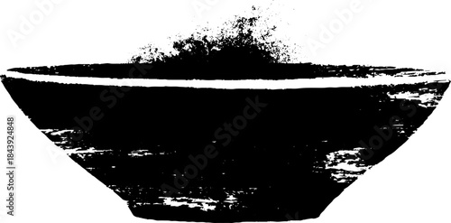 Bowl stencil black white shallow art spray paint urban.
