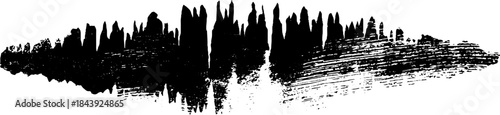 Abstract black and white stencil illustration of sharp angular shard