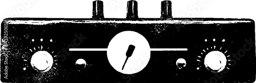 Retro audio mixer stencil design for urban wall art and decor