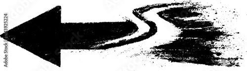 Black and white grunge arrow stencil illustration with splintered effect