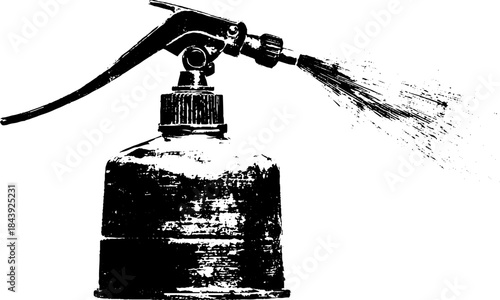 Black and white spray nozzle stencil illustration for urban art design