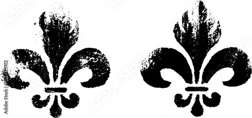 Symmetric black and white flourish stencil for decorative design