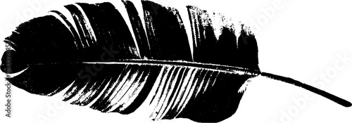 Monochrome stencil illustration of tall leaf blade for nature art design