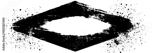 Black and white textured rhombus stencil illustration for urban art and design projects