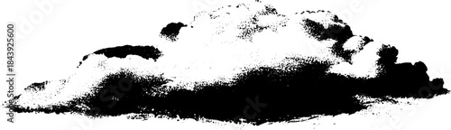 Black and white torn cloud stencil illustration for urban art and design