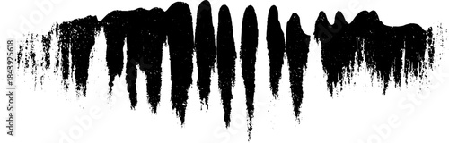 Dripping torn brushstroke silhouette in black and white for urban art design