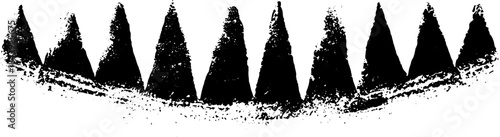 Monochrome stencil art of triangle pattern design for creative projects