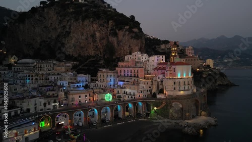 atrani, amalfi coast, christmas light, italy