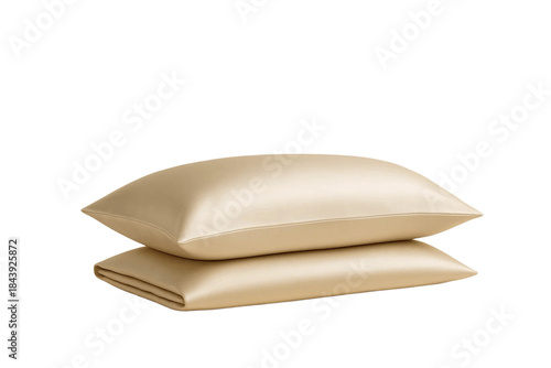 Satin Pillow Mockup on Transparent Background, Luxurious Home Textile
