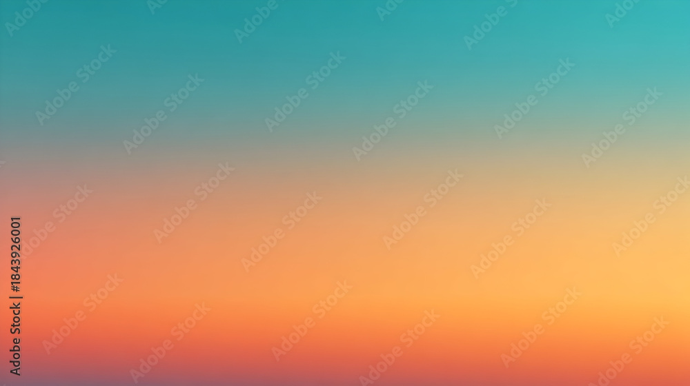 Naklejka premium A soft teal and warm orange gradient background with a smooth color transition
