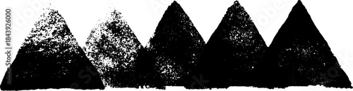 Urban grunge stencil art with torn triangle pattern in black and white